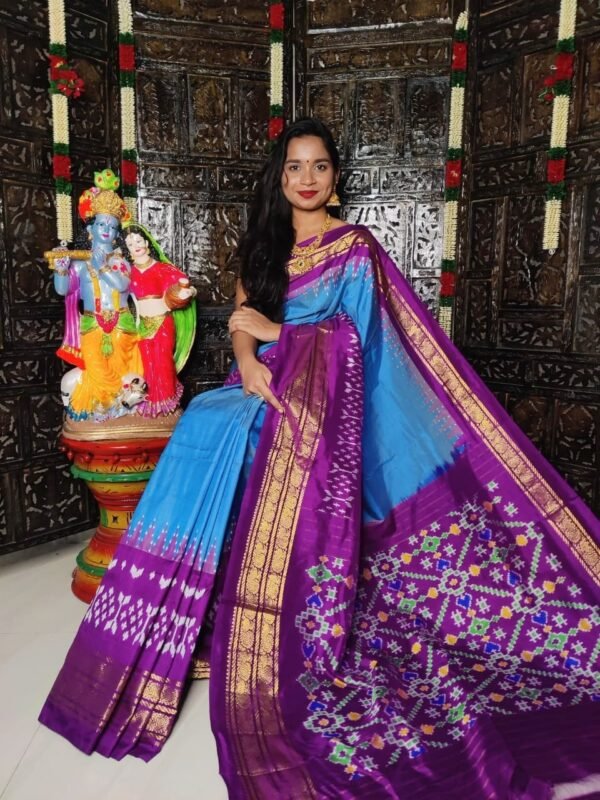 Kanchipuram Ikkat Pure Silk Sarees - Image 5