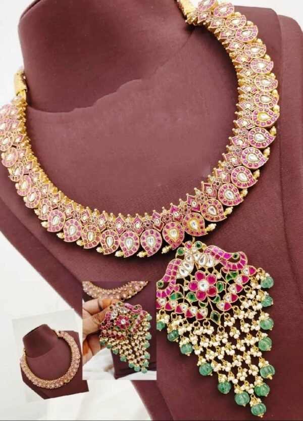 Jadu Kundan Heavy Neckset with removable Pendent